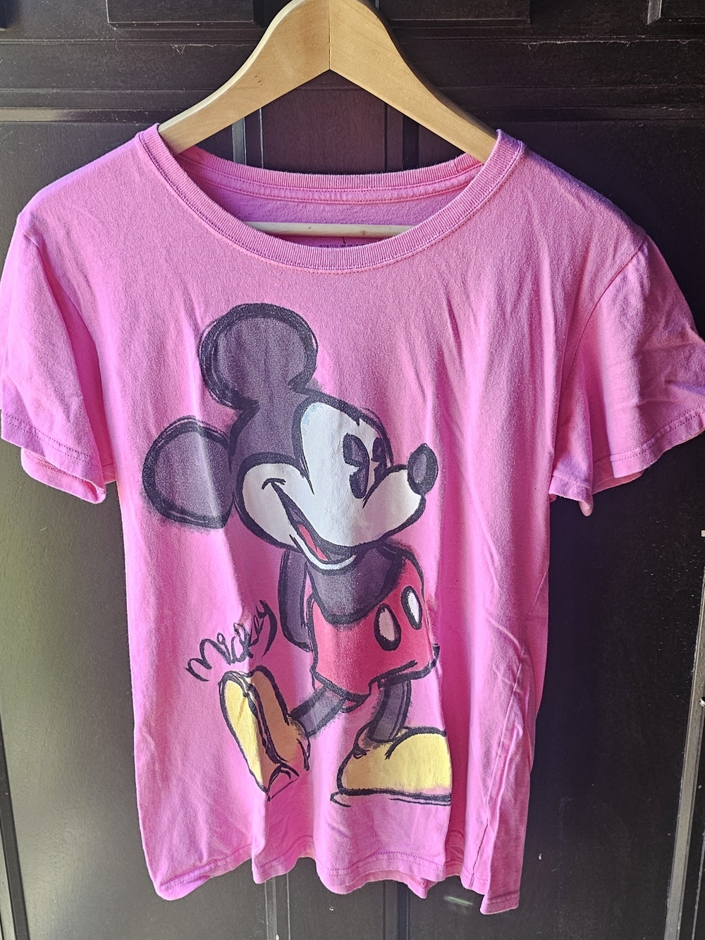 Disney Mickey Mouse Graphic Tee Pink Short Sleeve